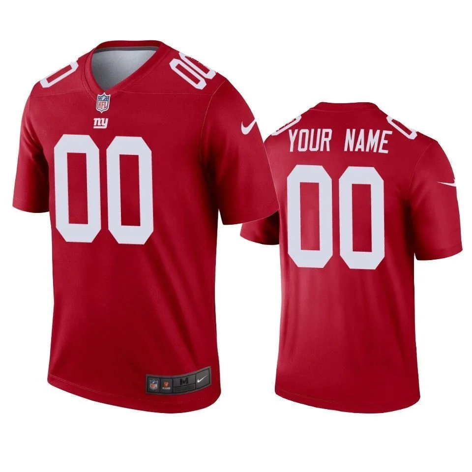 Men's New York Giants Custom Red Inverted Legend Jersey -