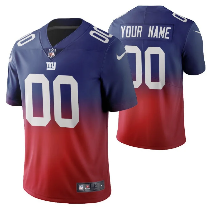 Men's New York Giants Custom Royal Color Crash Gradient Jersey -