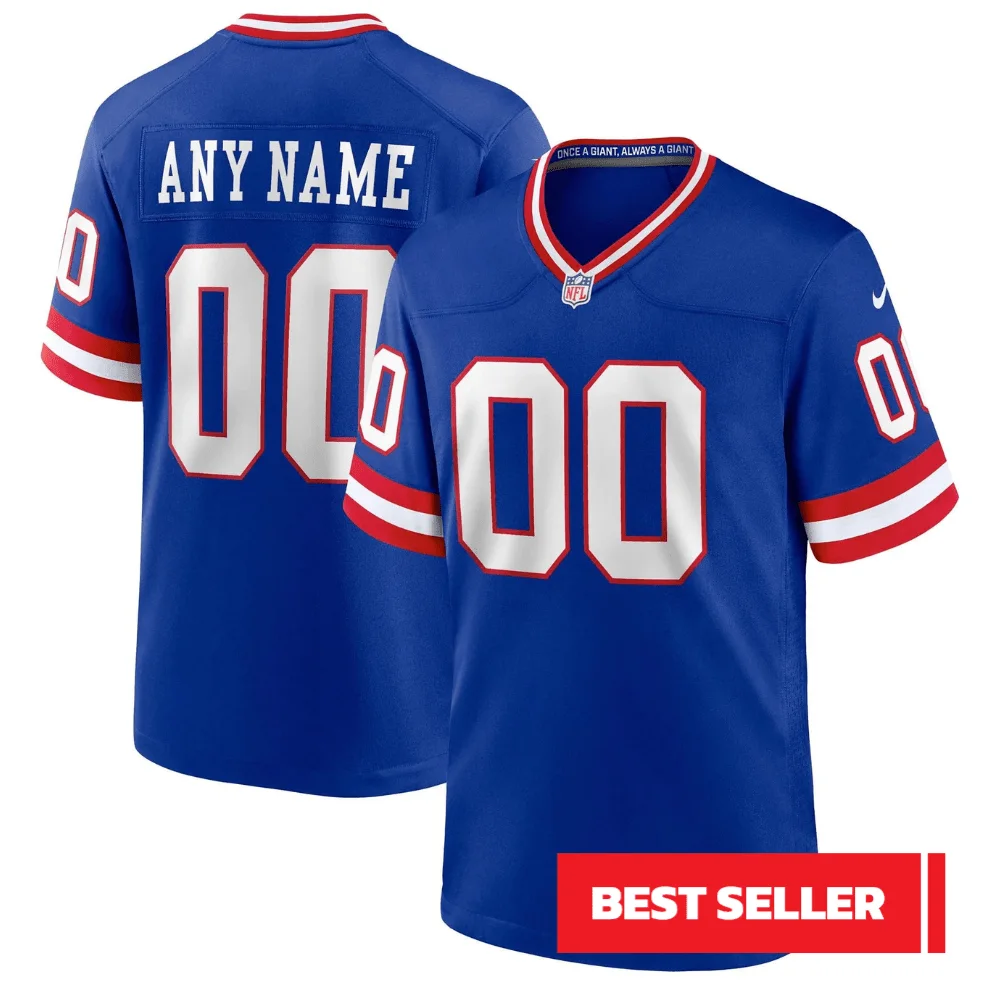 Men's New York Giants Royal Classic Custom Game Jersey -