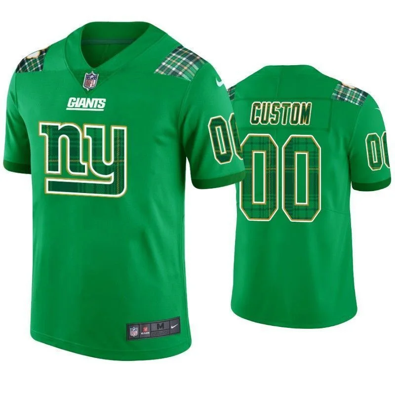 Men's St. Patrick's Day New York Giants Custom Jersey Kelly Green -