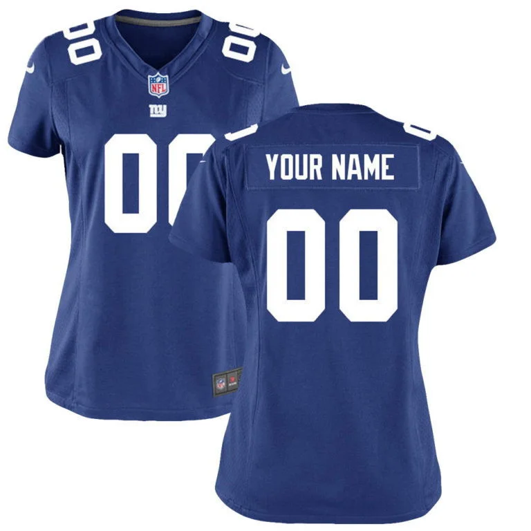Woman's â€™s New York Giants Royal Customized Game Jersey -