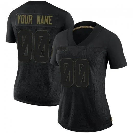 Woman's Custom New York Giants 2020 Salute To Service Jersey - Limited Black -