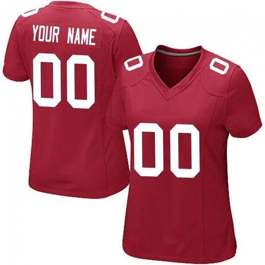 Woman's New York Giants Alternate Custom Game Jersey - Red -