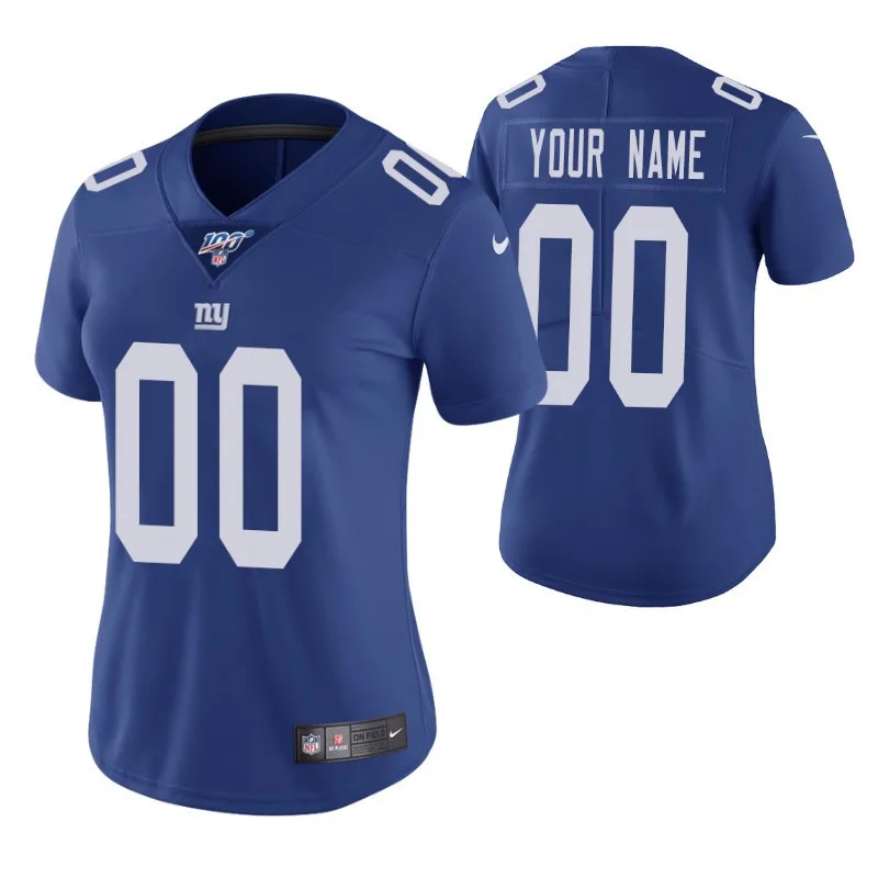 Woman's New York Giants Custom Royal 100 Vapor Limited Jersey -