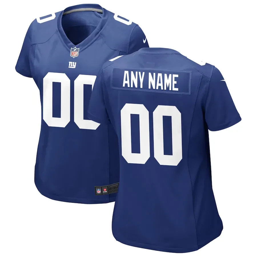 Woman's New York Giants Home Custom Game Jersey - Royal -