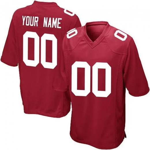 Youth's New York Giants Alternate Custom Game Jersey - Red -