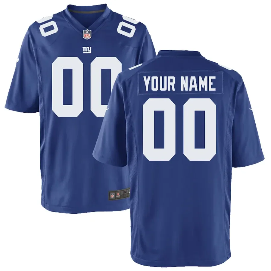 Youth's New York Giants Home Custom Game Jersey - Royal -