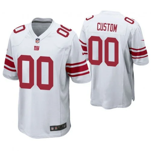 Youth's New York Giants White Game Customized Jersey -