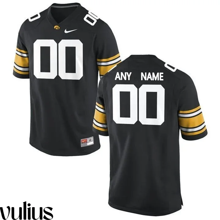 Custom Iowa Hawkeye Jersey, Black Men's, Custom Game Jersey -