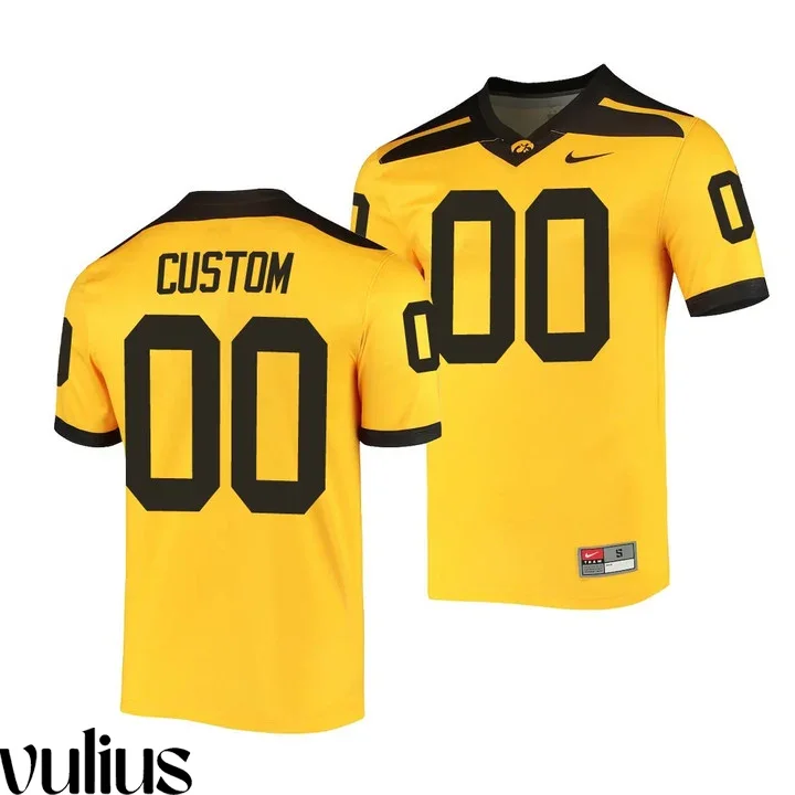 Custom Iowa Hawkeye Jersey, Gold Men's, Alternate Legend Jersey -