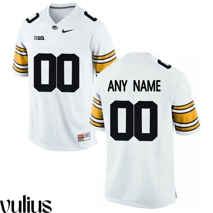 Custom Iowa Hawkeye Jersey, White Men's, Custom Game Jersey -