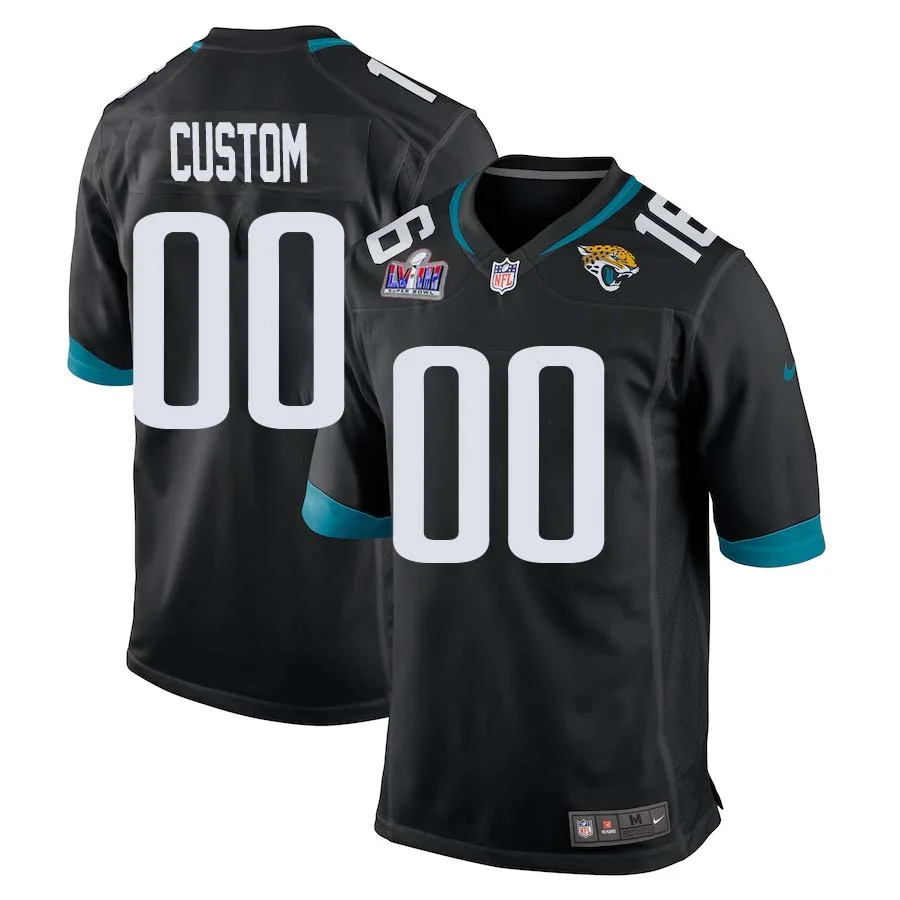 Men Custom Black Jacksonville Super Bowl LVIII Jaguars Alternate Retired Player Game Jersey -