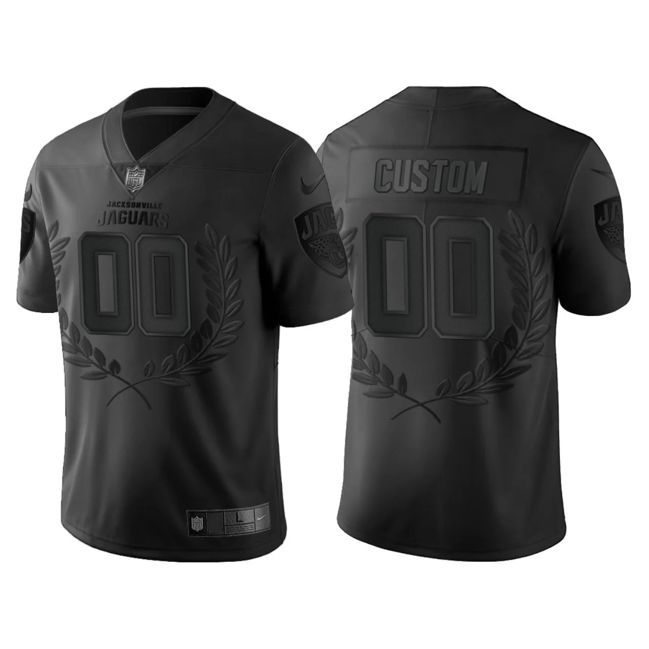 Custom Jaguars Jersey for Men Jacksonville Jaguars #00 Custom Black Vapor Limited Jersey -