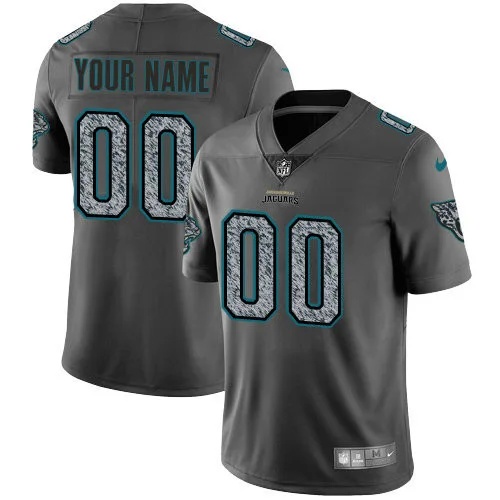 Custom Jaguars Jersey for Men Jacksonville Jaguars Customized Gray Static Vapor Untouchable Jersey -