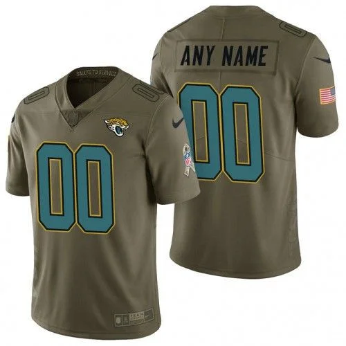Custom Jaguars Jersey for Men Jacksonville Jaguars Olive 2017 Salute to Service Limited Customized Jersey -