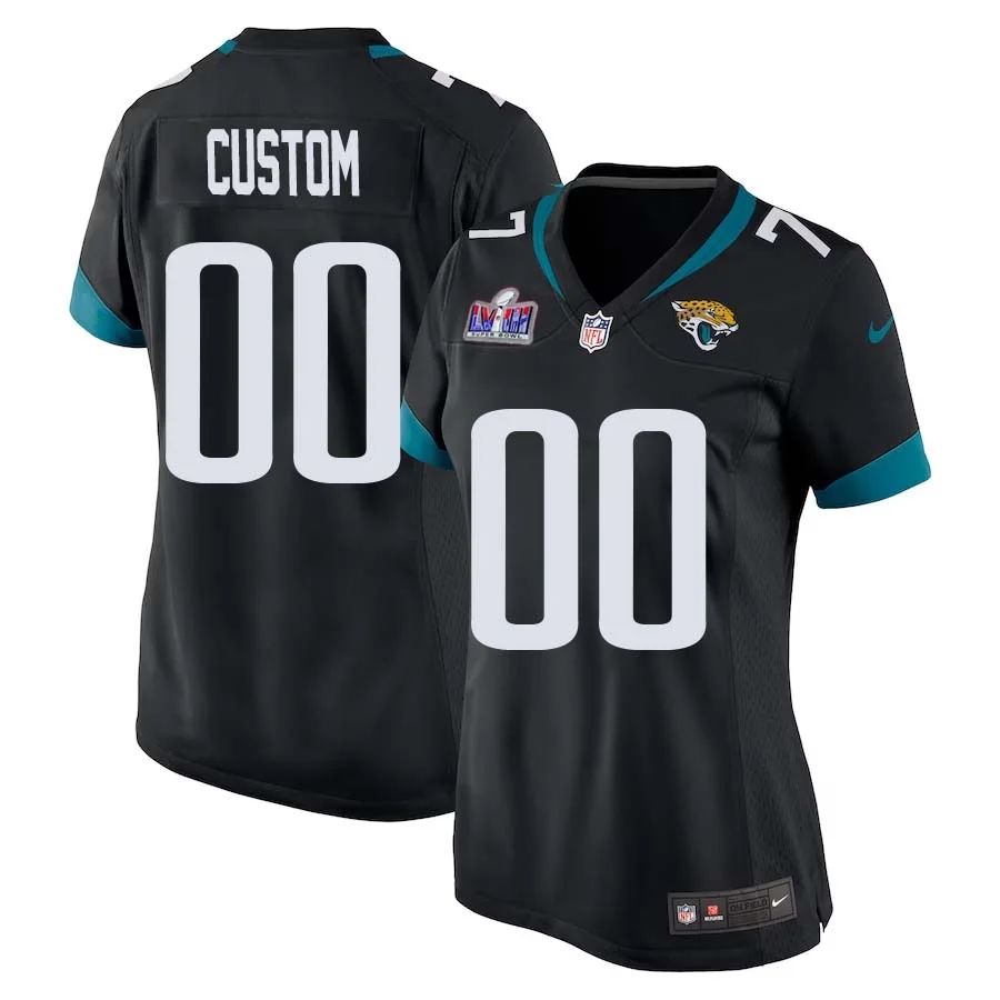 Woman Custom Black Jacksonville Super Bowl LVIII Jaguars Alternate Retired Player Game Jersey -