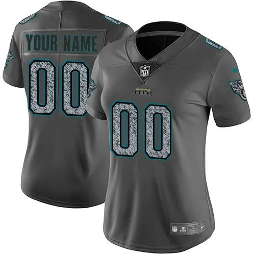 Custom Jaguars Jersey for Woman Jacksonville Jaguars Customized Gray Static Vapor Untouchable Jersey -