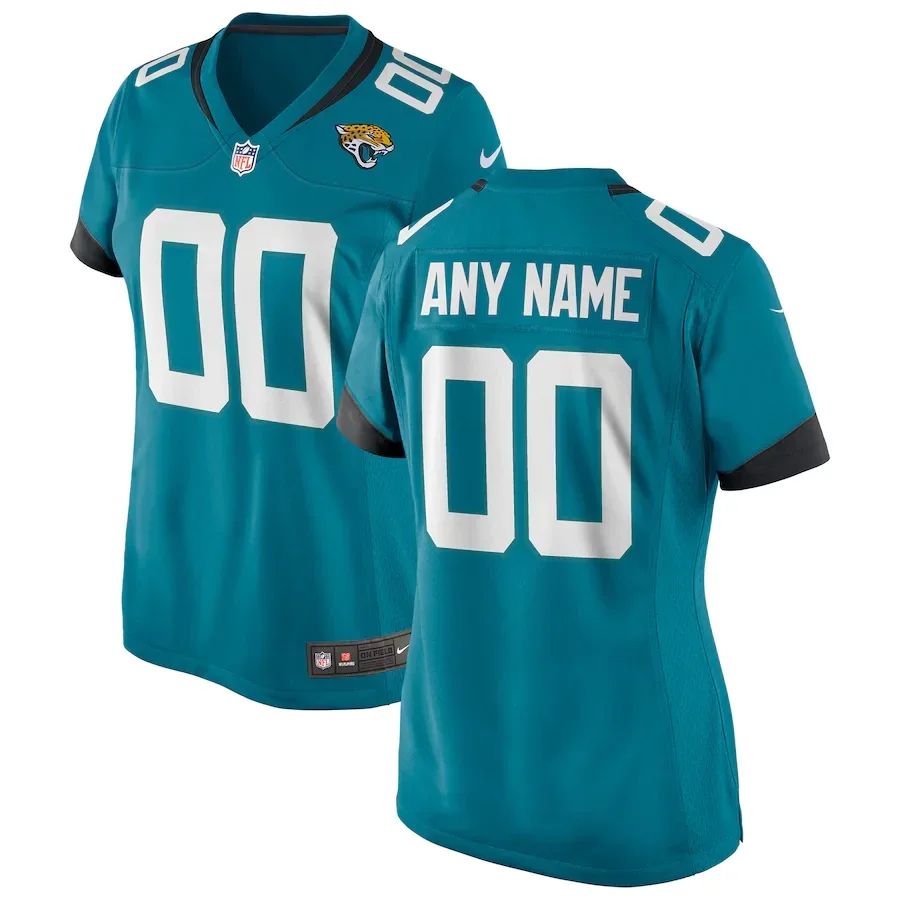 Custom Jaguars Jersey for Woman Teal Jacksonville Jaguars Home Custom Game Jersey -