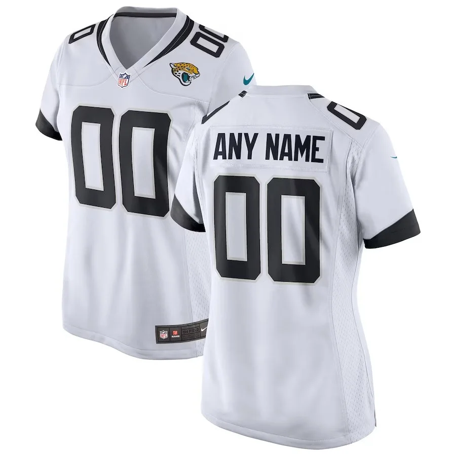 Custom Jaguars Jersey for Woman White Jacksonville Jaguars Custom Road Game Jersey -