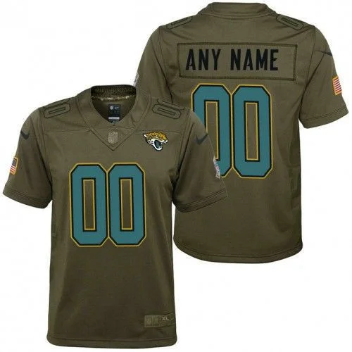 Custom Jaguars Jersey for Youth Jacksonville Jaguars Olive 2017 Salute to Service Game Customized Jersey -
