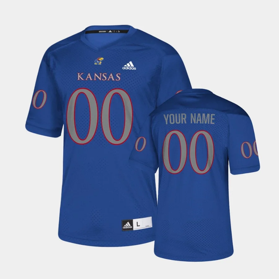 Men's Kansas Jayhawks Custom Royal College Football Jersey - -