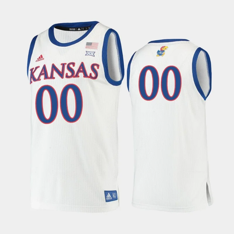 Men's Kansas Jayhawks White  Custom Jersey