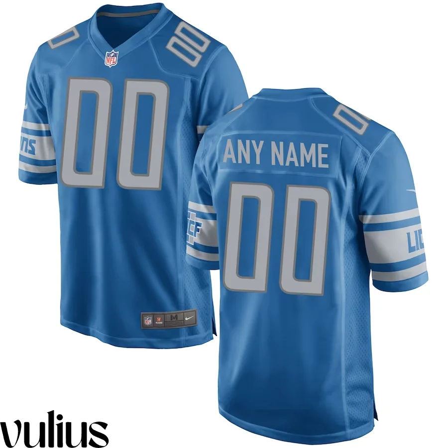 Custom Lions Jersey, Blue Men's, Home Game Custom Jersey -