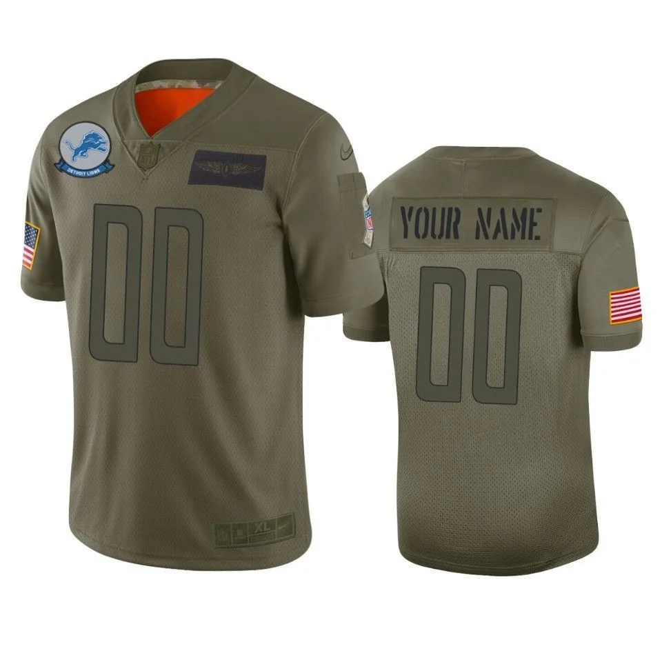 Men's Detroit Lions Custom Camo 2019 Salute to Service Limited Jersey -