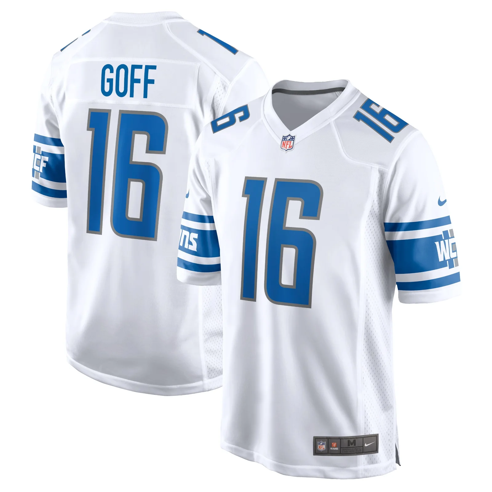 Men's Jared Goff Detroit Lions Team Game Jersey - White -