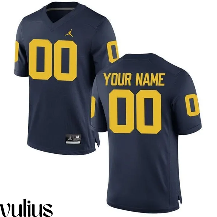 Custom Michigan Jerseys, Navy Men's, Custom Game Jersey -
