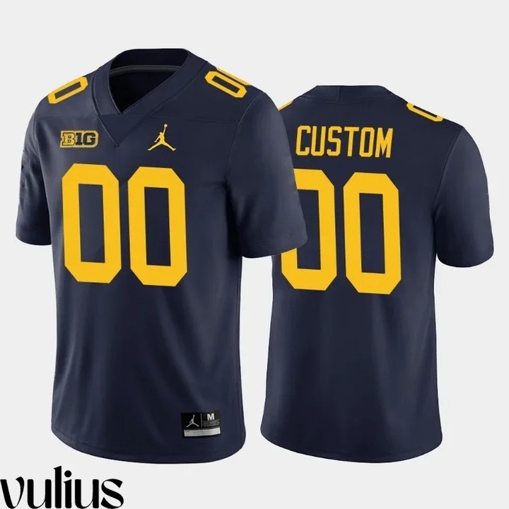 Custom Michigan Jerseys, Navy Men's, Home Game Jersey College Football -