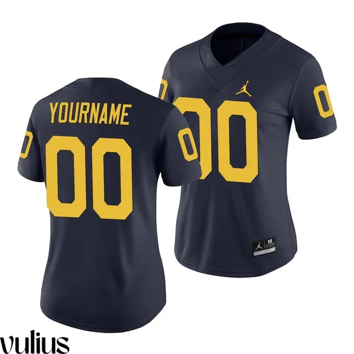 Custom Michigan Jerseys, Navy Woman's, Game College Football Jersey -