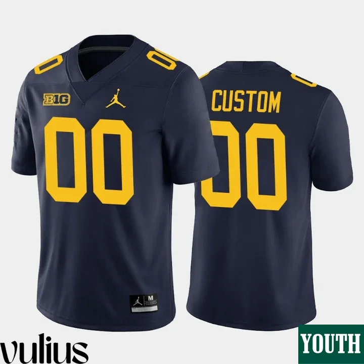 Custom Michigan Jerseys, Navy Youth's, Home Game Jersey College Football -