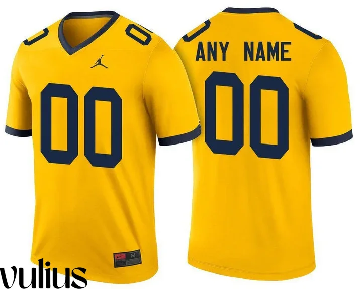 Custom Michigan Jerseys, Yellow Men's, College Football Jersey -