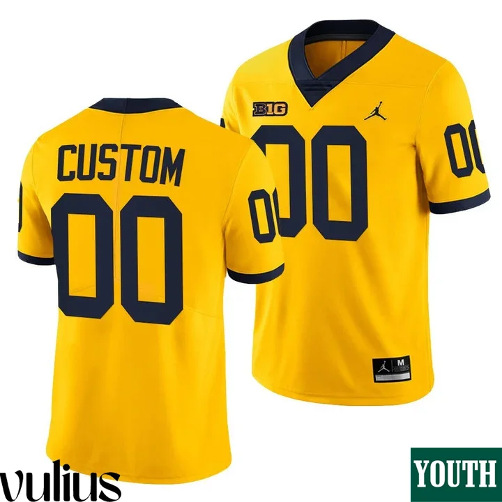 Custom Michigan Jerseys, Yellow Youth's, 2021-22 College Football Limited Jersey -