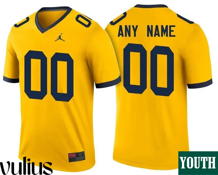 Custom Michigan Jerseys, Yellow Youth's, College Football Jersey -