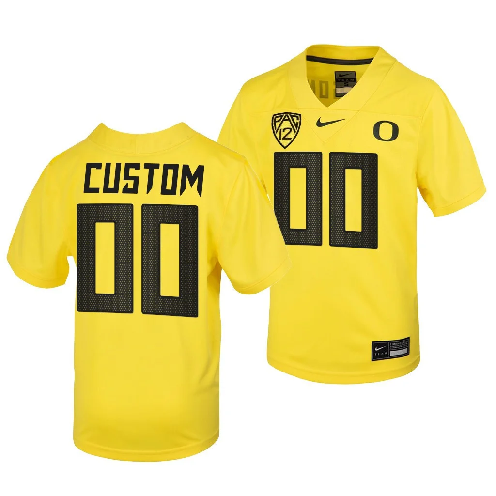 Men's  Custom Oregon Ducks Yellow 2021-22 College Football Untouchable  Jersey -