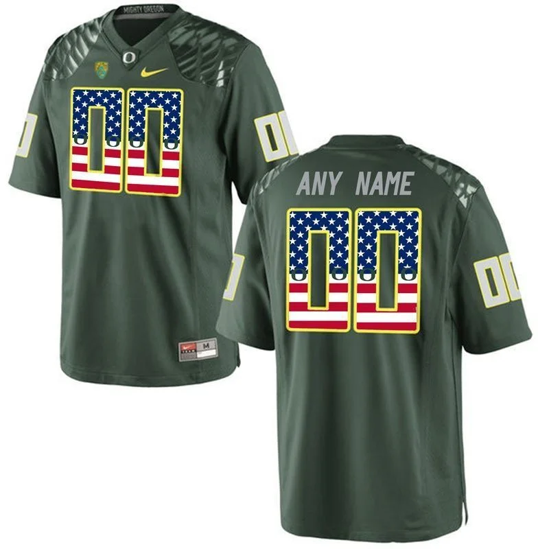 Men's   Oregon Ducks Green Custom College Football Limited Jersey -