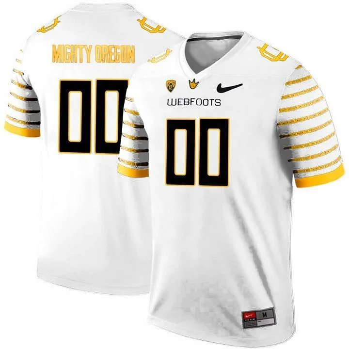 Men's   Oregon Ducks White Custom Jersey -
