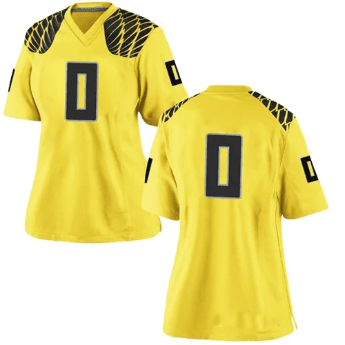 Woman's   Oregon Ducks Gold Customized Football Jersey -