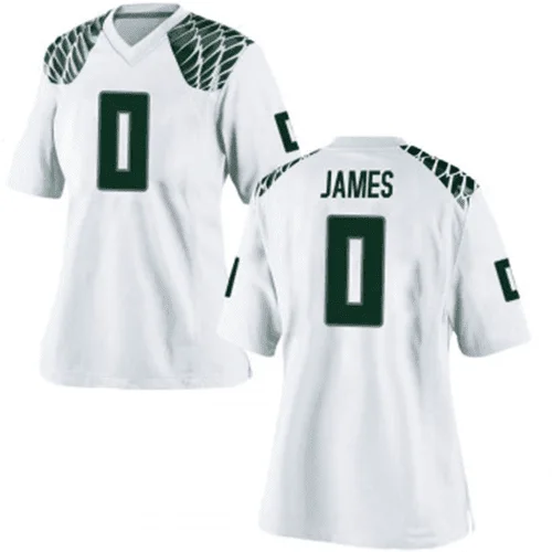 Woman's   Oregon Ducks White Customized Football Jersey -