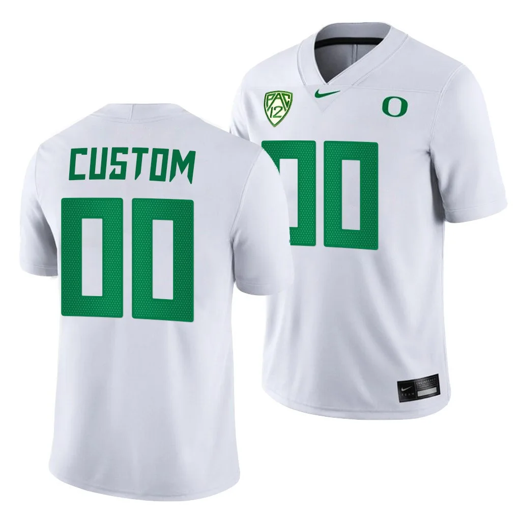 Youth's  Oregon Ducks Custom 00 White 2021-22 College Football Game Jersey -