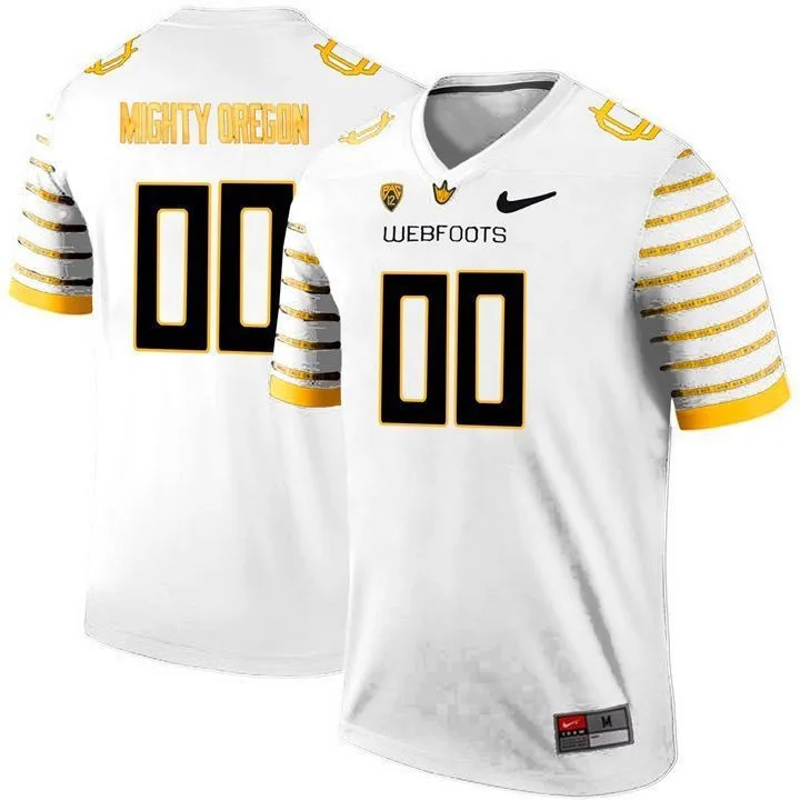 Youth's   Oregon Ducks White Custom Jersey -