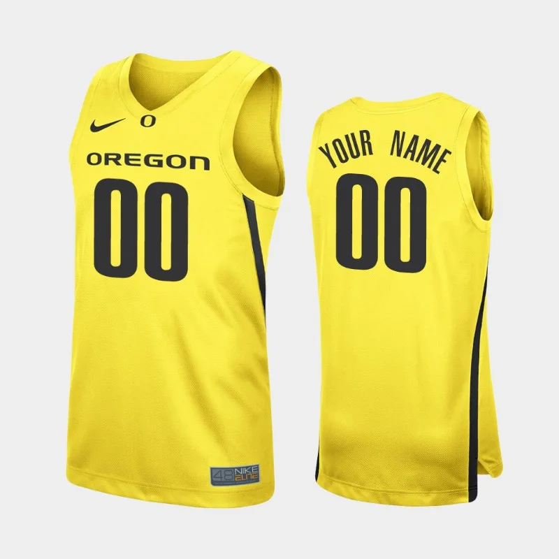 Youth's  Oregon Ducks Yellow  Custom Jersey
