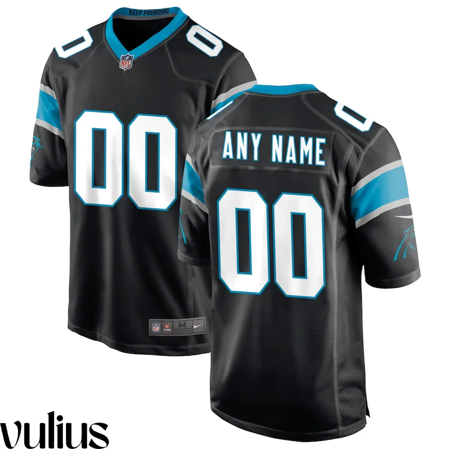 Custom Panthers Jersey, Black Men's, Home Custom Game Jersey -