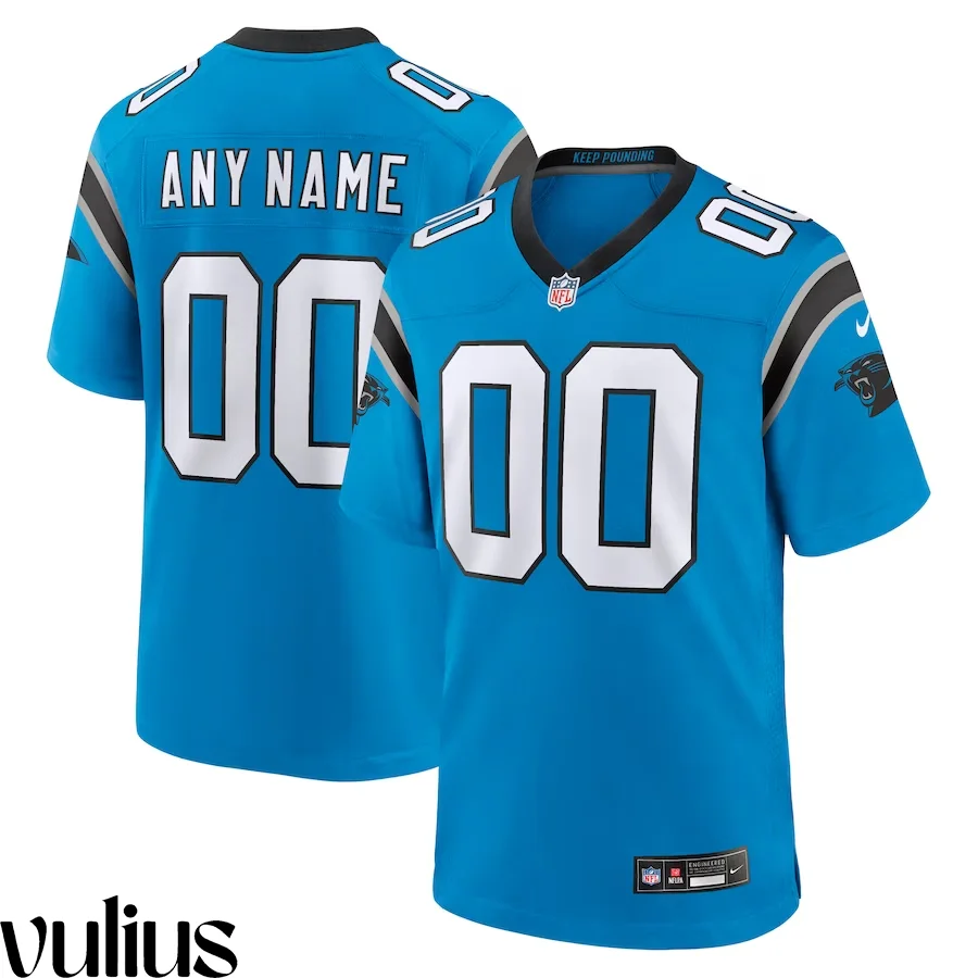 Custom Panthers Jersey, Blue Men's, Alternate Custom Game Jersey -