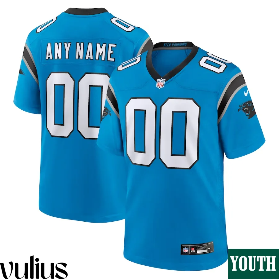 Custom Panthers Jersey, Blue Youth's, Alternate Custom Game Jersey -