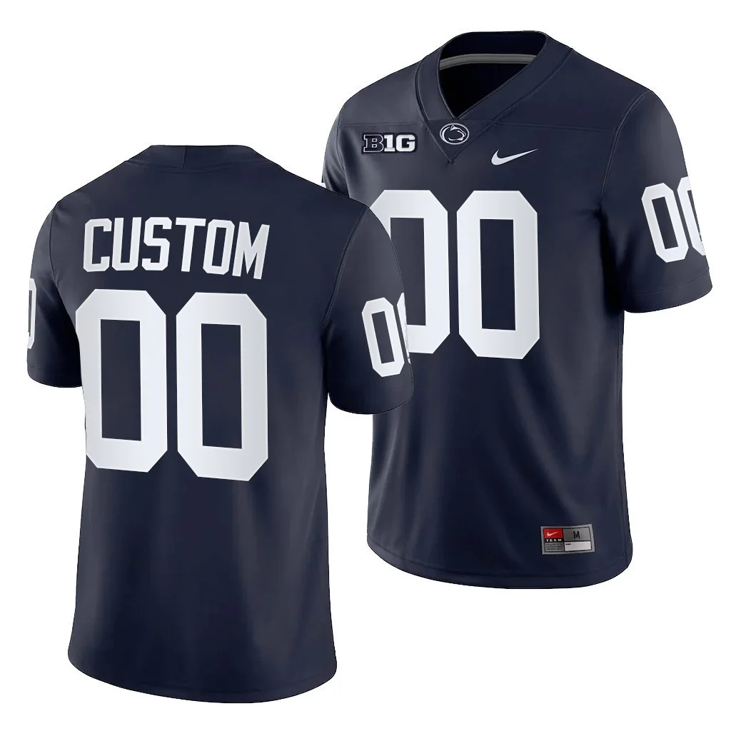 Custom Penn State Jerseys for Men's Penn State Nittany Lions Custom 00 Navy 2021-22 College Football Game Jersey -