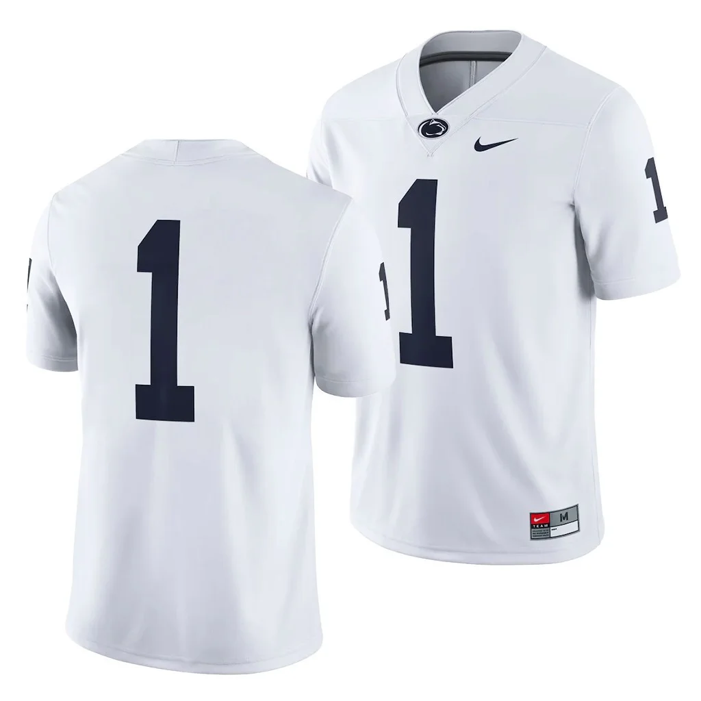 Custom Penn State Jerseys for Men's  Penn State Nittany Lions Custom 1 White College Football Game Jersey -