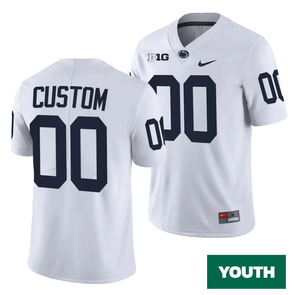 Custom Penn State Jerseys for Youth's Penn State Nittany Lions Custom 00 White 2021-22 College Football Limited Jersey -